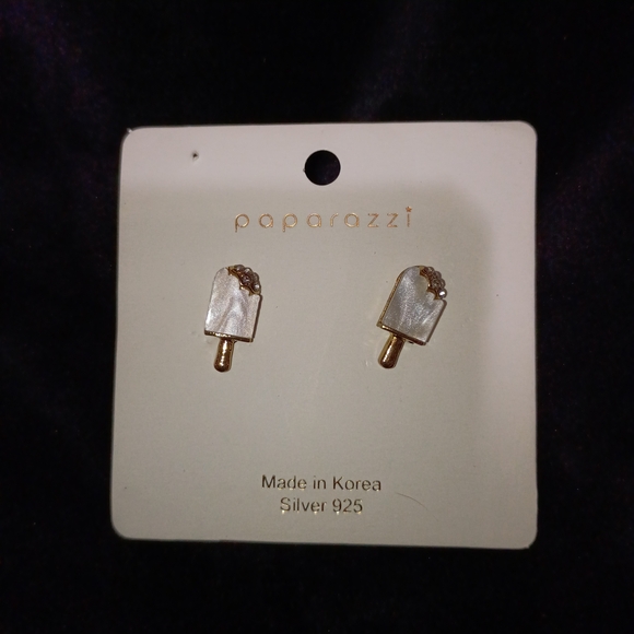 Paparazzi Gold And Opal Popsicle Earrings - Picture 2 of 5